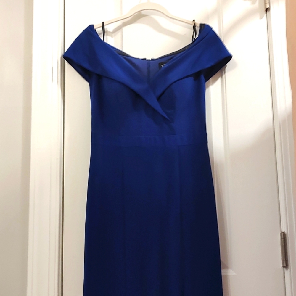 Floor length royal blue gown